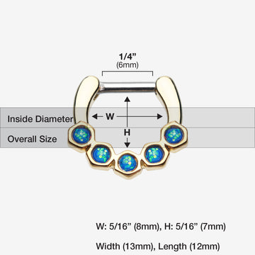 Detail View 1 of Golden Opal Hexa Gemina Septum Clicker-Light Blue